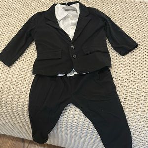 Comfy Black Suit with white collared shirt